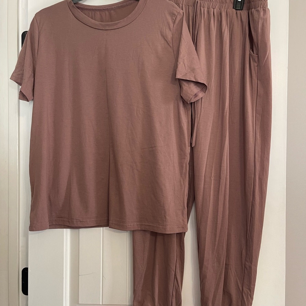 SHEIN Dusty Mauve Casual Two-Piece Set